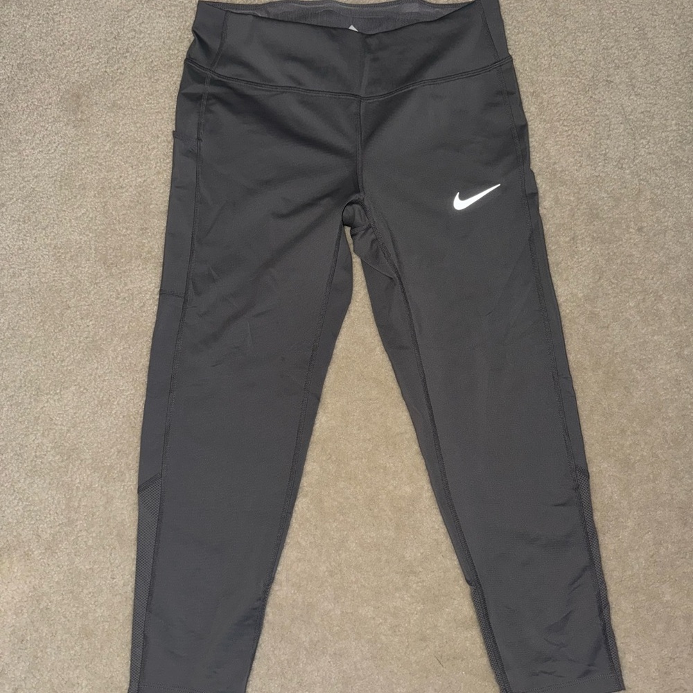 Nike Women’s Charcoal Leggings with White Logo
